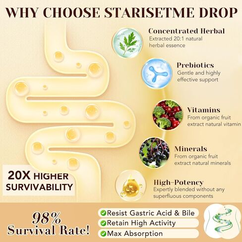 صبغة Starisetme Wormwood Black Walnut Cleanse للبشر - البريبايوتيك الصحي للأمعاء بقوة قصوى مع القرنفل، القشطة الشائكة، بذور اليقطين، بالإضافة إلى الفيتامينات والمعادن للمناعة والمزاج، النساء والرجال - نباتي، غير معدّل وراثيًا in Kuwait
