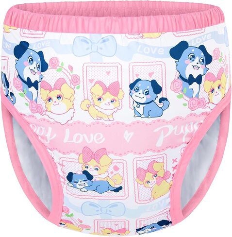 Littleforbig Soft Silky Underwear Comfortable Washable Reusable Waterproof Adult Training Pants - Puppy Love Little Blue M in Saudi Arabia
