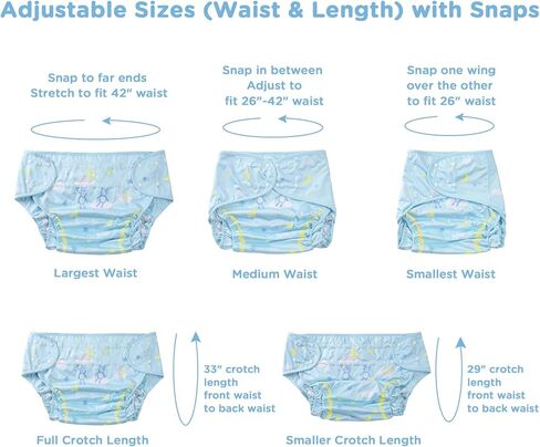 Littleforbig Washable Adjustable Reusable Waterproof Cloth Adult Diaper Wrap Cover One Size - Little Dreamers Pattern in Saudi Arabia