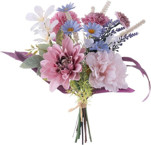 Botius Artificial Flowers Bouquet Fake Flower Bouquet Silk Seasonal Floral Plant Arrangements for Bridal Bouquets Home Party Wedding Table Centerpieces Decor Gravesites Decoration, Dark Pink in Saudi Arabia