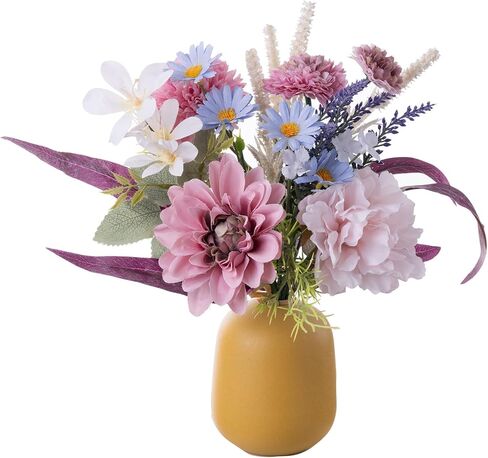Botius Artificial Flowers Bouquet Fake Flower Bouquet Silk Seasonal Floral Plant Arrangements for Bridal Bouquets Home Party Wedding Table Centerpieces Decor Gravesites Decoration, Dark Pink in Saudi Arabia