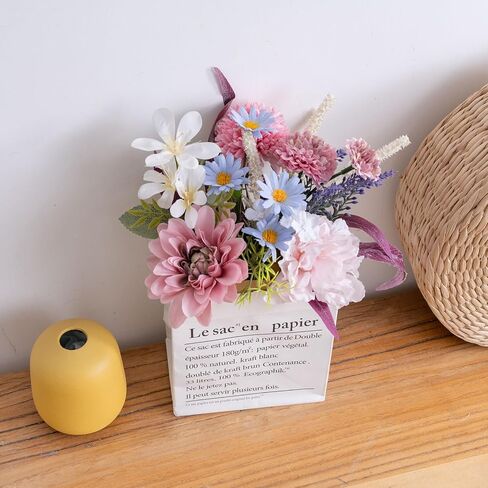 Botius Artificial Flowers Bouquet Fake Flower Bouquet Silk Seasonal Floral Plant Arrangements for Bridal Bouquets Home Party Wedding Table Centerpieces Decor Gravesites Decoration, Dark Pink in Saudi Arabia