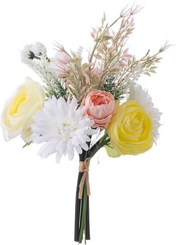 Botius Artificial Flowers Bouquet Fake Flower Bouquet Silk Seasonal Floral Plant Arrangements for Bridal Bouquets Home Party Wedding Table Centerpieces Decor Gravesites Decoration, Dark Pink in Saudi Arabia