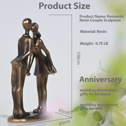 Brillantreal Romantic Resin Couple Statue – Modern Abstract Figurine Decorative Sculpture, Timeless Home Decor Ornament, Wedding for Couple, Husband or Wife, Romantic Gifts for Her in Saudi Arabia