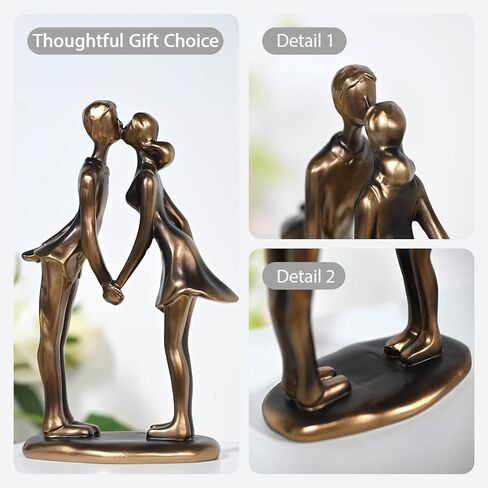Brillantreal Romantic Resin Couple Statue – Modern Abstract Figurine Decorative Sculpture, Timeless Home Decor Ornament, Wedding for Couple, Husband or Wife, Romantic Gifts for Her in Saudi Arabia