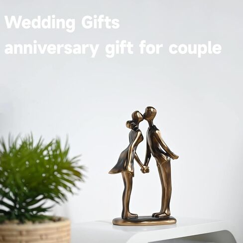 Brillantreal Romantic Resin Couple Statue – Modern Abstract Figurine Decorative Sculpture, Timeless Home Decor Ornament, Wedding for Couple, Husband or Wife, Romantic Gifts for Her in Saudi Arabia