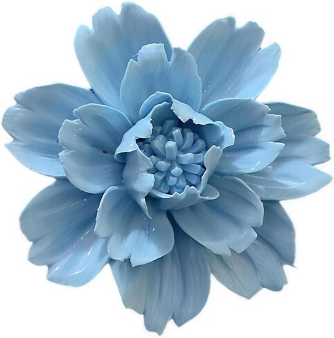 CEUYGT Ceramic Flower Wall Decor 3D Wall Hanging Home Decor Living Room Blue Peony 2.8" in Saudi Arabia