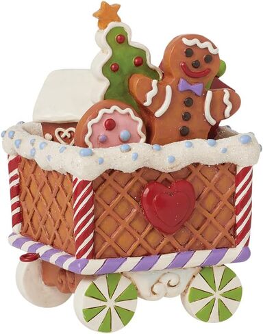 تمثال سيارة لقطار عيد الميلاد من Enesco Jim Shore Heartwood Creek Gingerbread - راتنج حجري مطلي يدويًا مصنوع يدويًا تمثال سانتا لديكور المنزل لعيد الميلاد، 5.25 بوصة in Saudi Arabia