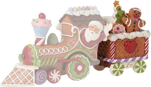 تمثال سيارة لقطار عيد الميلاد من Enesco Jim Shore Heartwood Creek Gingerbread - راتنج حجري مطلي يدويًا مصنوع يدويًا تمثال سانتا لديكور المنزل لعيد الميلاد، 5.25 بوصة in Saudi Arabia