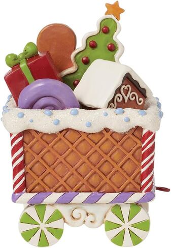 تمثال سيارة لقطار عيد الميلاد من Enesco Jim Shore Heartwood Creek Gingerbread - راتنج حجري مطلي يدويًا مصنوع يدويًا تمثال سانتا لديكور المنزل لعيد الميلاد، 5.25 بوصة in Saudi Arabia