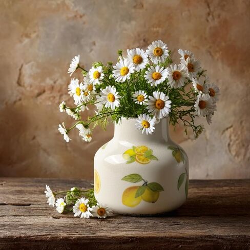DIF Deco Vintage Lemon Ceramic Vase, Ice Glazed Crack Farmhouse Pitcher Vase for Shelf, Centerpiece Table,Room,Bathroom,Bedroom,Living Room,Office Decorations(5.9 inch) in Saudi Arabia