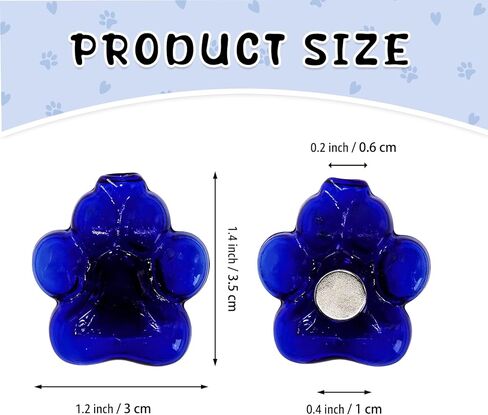 Nuvretk 2PCS Cat Whisker Holder – Mini Fridge Magnet Vases with Glass Paw Design for Keepsake, Pet Hair, or Flower Display (Blue & Gray) in Saudi Arabia