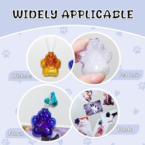 Nuvretk 2PCS Cat Whisker Holder – Mini Fridge Magnet Vases with Glass Paw Design for Keepsake, Pet Hair, or Flower Display (Blue & Gray) in Saudi Arabia