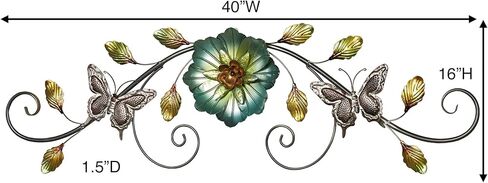 Touch of Class Sophie Butterfly and Floral Scrolling Metal Wall Art in Saudi Arabia