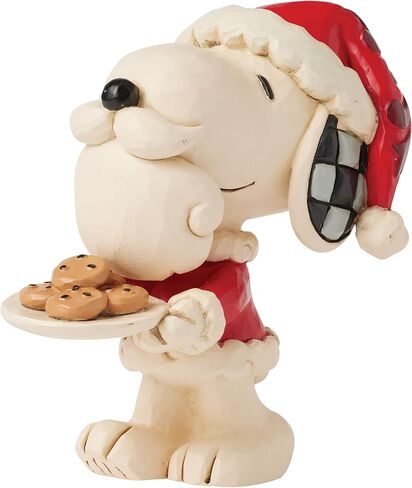Enesco Peanuts by Jim Shore Snoopy Santa with Milk and Cookies Miniature Figurine, 3.3 Inch, Multicolor in Saudi Arabia