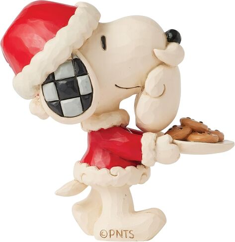 Enesco Peanuts by Jim Shore Snoopy Santa with Milk and Cookies Miniature Figurine, 3.3 Inch, Multicolor in Saudi Arabia