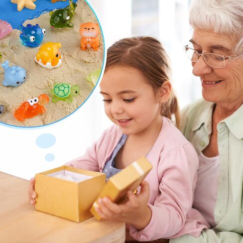 NiToy 50PCS Mini Resin Animals, Assorted Sea and Land Figurines for Fairy Garden, Aquarium, Terrarium, Potted Plants, DIY Crafts, Scavenger Hunts, Outdoor Indoor Decorations, Sensory Play in Saudi Arabia