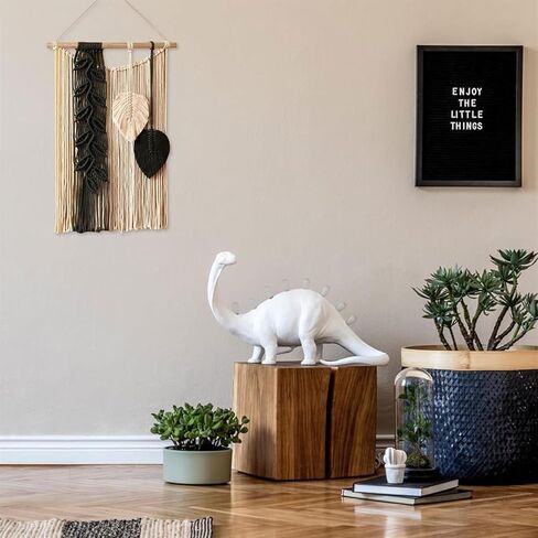 لوحة فنية للتعليق على الحائط من Macrame لديكور المنزل منسوجة بوهو، مصنوعة يدويًا من خيوط بوهو المنسوجة بشرابة بوهيمية نسيج جداري فني لديكور المنزل وغرفة النوم وغرفة المعيشة ومعرض الشقق (اللون: أسود، الحجم: 4) in Saudi Arabia