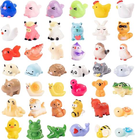 Nerfcareani 110PCS Luminous Mini Resin Animals 16 Styles Miniatures Glow for Miniature Fairy Garden Decoration Accessories Micro Landscape Dollhouse Accessories in Saudi Arabia