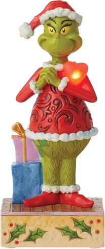 Enesco Jim Shore Dr. Seuss The Grinch with Large Red Heart Lit Figurine, 7 Inch, Multicolor in Saudi Arabia