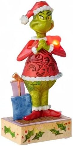 Enesco Jim Shore Dr. Seuss The Grinch with Large Red Heart Lit Figurine, 7 Inch, Multicolor in Saudi Arabia