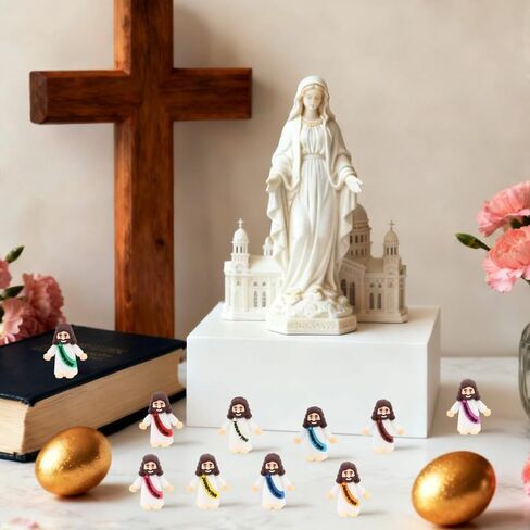 20pcs Little Jesus Figures 10 Colors Mini Jesus Loves You Figures to Hide and Seek Tiny Pocket Jesus Figurines for Sunday School Baptism Gifts Easter Egg Stuffers in Saudi Arabia