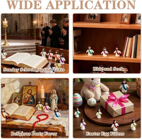 20pcs Little Jesus Figures 10 Colors Mini Jesus Loves You Figures to Hide and Seek Tiny Pocket Jesus Figurines for Sunday School Baptism Gifts Easter Egg Stuffers in Saudi Arabia