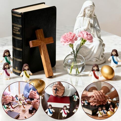 20pcs Little Jesus Figures 10 Colors Mini Jesus Loves You Figures to Hide and Seek Tiny Pocket Jesus Figurines for Sunday School Baptism Gifts Easter Egg Stuffers in Saudi Arabia