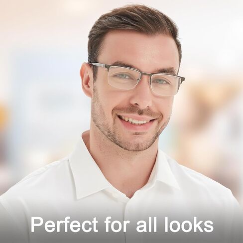 WAUDAR Reading Glasses for Men Metal Half Frame Eyeglasses Readers for Men Women 5 Pack Gunmetal 1.75 in Saudi Arabia