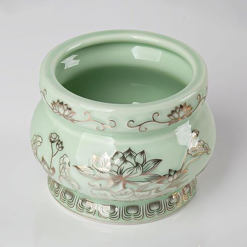 Qinlang Small Green Ceramic Buddhist Incense Burner Bowl, Buddha Incense Holder for Stick - 4 Inches in Saudi Arabia