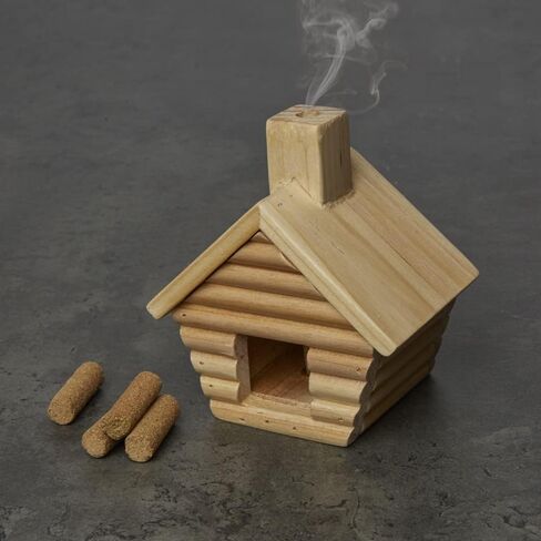 Kikkerland Miniature Log Cabin Little Cabin Wood Incense Burner in Saudi Arabia