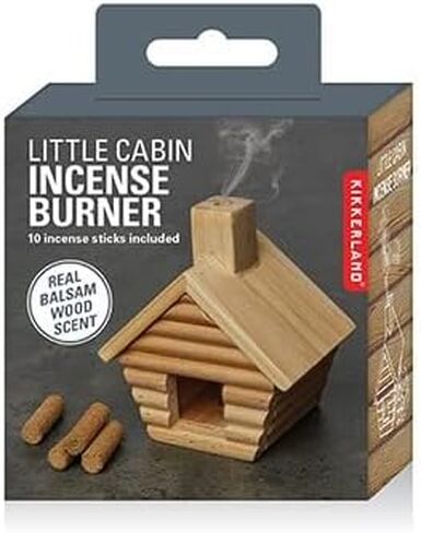 Kikkerland Miniature Log Cabin Little Cabin Wood Incense Burner in Saudi Arabia