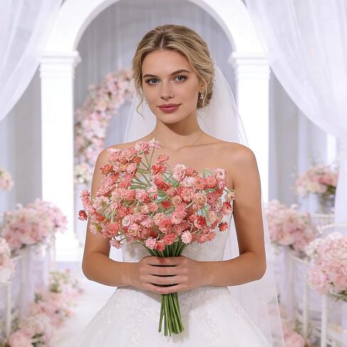 3PCS Artificial Fake Flowers Silk Floral Suitable for Wedding Bride Engagement Home Ornament Room Decoration (White) in Saudi Arabia