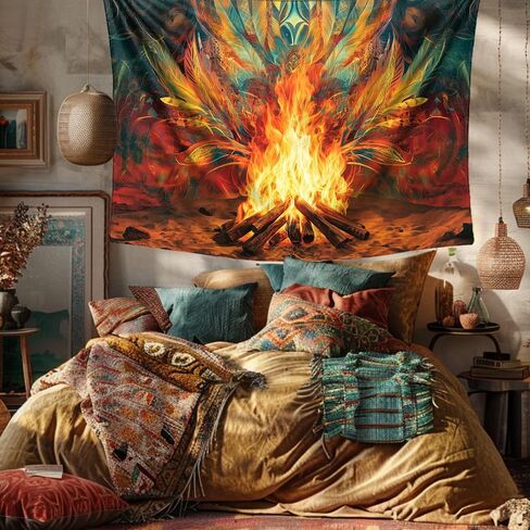 Richldeas 60x44inchs Bohemian Tapestry Tribal Art Tapestries Desert Tapestry Desert Flames for Living Room Bedroom Dorm RITAYW064 in Saudi Arabia