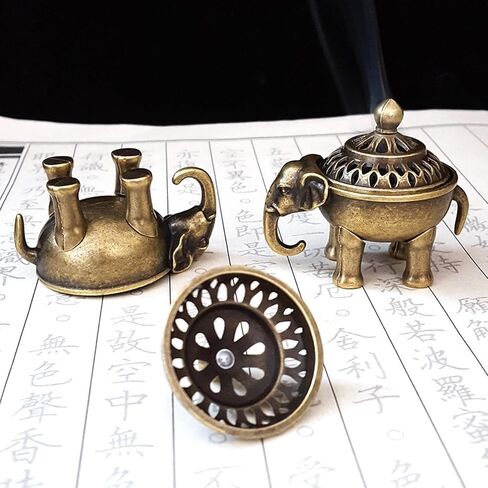 1pc Elephant Lucky Incense Burner Metal Lotus Incense Burner Bowl Incense Holder with Handle Yoga Medita in Saudi Arabia
