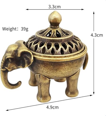 1pc Elephant Lucky Incense Burner Metal Lotus Incense Burner Bowl Incense Holder with Handle Yoga Medita in Saudi Arabia