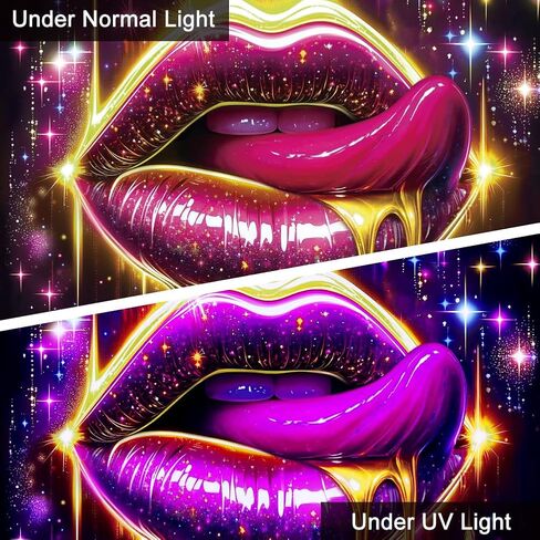 WEBEEDY Lips Black Light Tapestry UV Reactive Glowing Lip Neon Wall Hanging Tapestries Aesthetic Posters Glow in The Dark for Dorm Living Room Home Photo Shoot Prop Party Decor (59"x51"/150x130cm) in Saudi Arabia
