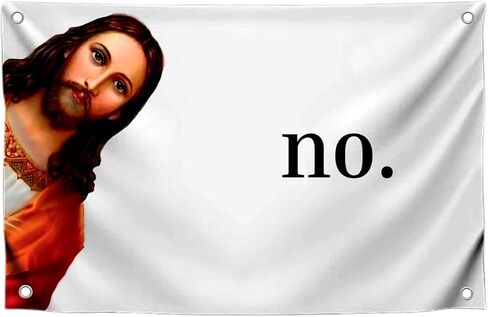 3x5 Ft Jesus Polyester Tapestry Funny Single Sided Flag with 4 Grommets - Tapestrys Christian Religious Cool Wall Flag - Tapestries for College Dorm Room Meme Banner or Flags for Bedroom Teen Guys Boys in Saudi Arabia