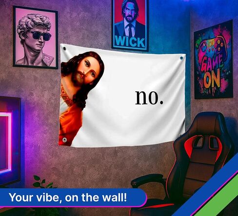 3x5 Ft Jesus Polyester Tapestry Funny Single Sided Flag with 4 Grommets - Tapestrys Christian Religious Cool Wall Flag - Tapestries for College Dorm Room Meme Banner or Flags for Bedroom Teen Guys Boys in Saudi Arabia