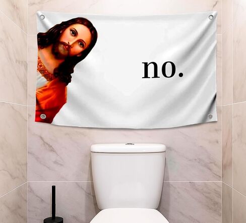 3x5 Ft Jesus Polyester Tapestry Funny Single Sided Flag with 4 Grommets - Tapestrys Christian Religious Cool Wall Flag - Tapestries for College Dorm Room Meme Banner or Flags for Bedroom Teen Guys Boys in Saudi Arabia