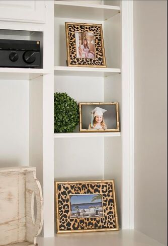 إطار صور Jaye's Studio مقاس 5 × 7 من الخيزران الذهبي، إطارات معدنية حامل حامل فريد من نوعه، صورة ذهبية مقاس 5 × 7، عرض عمودي وأفقي، ديكور بوهو فاخر من الخيزران in Saudi Arabia