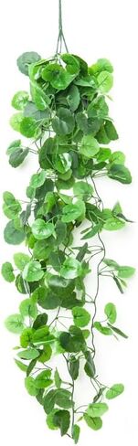 110cm Artificial Hanging Plants, Fake Hanging Plant, Fake Ivy Vine Plants Artificial Vines for Wall Indoor Outdoor Garden Party Decoration (Green Crabapple Leaves) in Saudi Arabia