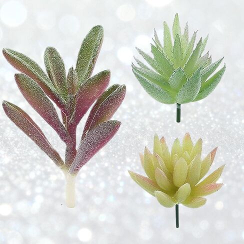 Artificial Succulent Plants, 3 Pack Small Fake Plants Faux Succulents Plant Unpotted for Home Garden Decoration DIY (A) in Saudi Arabia