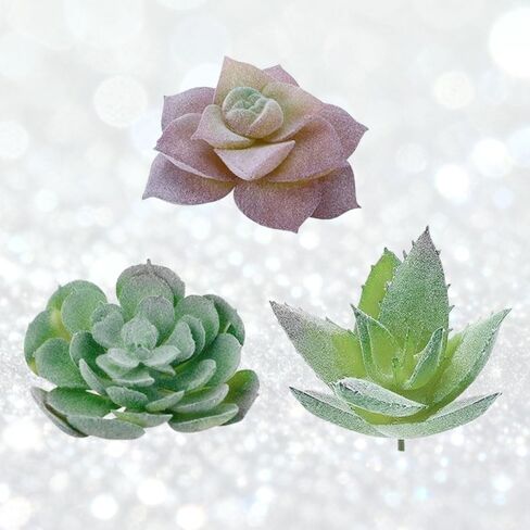Artificial Succulent Plants, 3 Pack Small Fake Plants Faux Succulents Plant Unpotted for Home Garden Decoration DIY (A) in Saudi Arabia