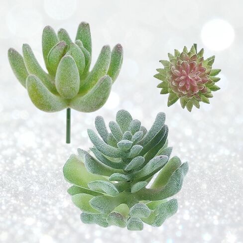Artificial Succulent Plants, 3 Pack Small Fake Plants Faux Succulents Plant Unpotted for Home Garden Decoration DIY (A) in Saudi Arabia