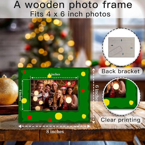 Ebned Merry Christmas Picture Frame - Fits 4 x 6 inch photos,Christmas tree Family Photo Frame,Merry Christmas Gifts for Family Friends, Winter Home Decorations(green) - A02 in Saudi Arabia