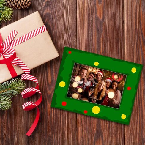 Ebned Merry Christmas Picture Frame - Fits 4 x 6 inch photos,Christmas tree Family Photo Frame,Merry Christmas Gifts for Family Friends, Winter Home Decorations(green) - A02 in Saudi Arabia