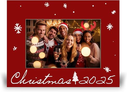 Ebned Merry Christmas Picture Frame - Fits 4 x 6 inch photos,Christmas tree Family Photo Frame,Merry Christmas Gifts for Family Friends, Winter Home Decorations(green) - A02 in Saudi Arabia