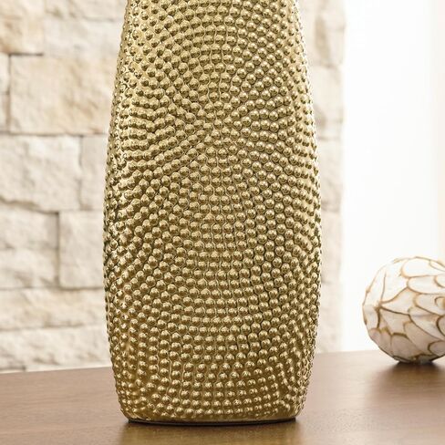 Signature Design by Ashley Efim Large Contemporary Ceramic Vase, Metallic in Saudi Arabia