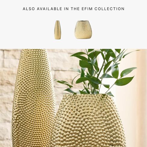 Signature Design by Ashley Efim Large Contemporary Ceramic Vase, Metallic in Saudi Arabia